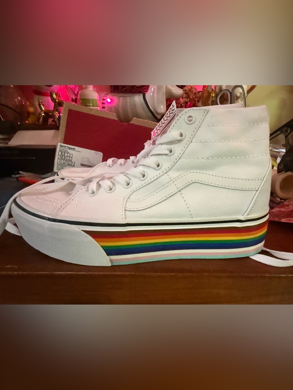 Vans Pride Sk8-Hi Tapered Sneakers with Rainbow Platform Sole